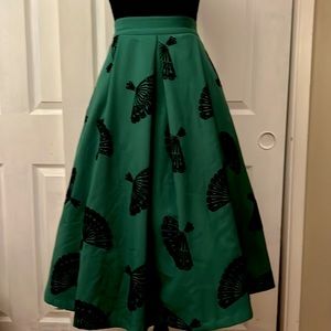 Bettie Page by Tatyana green hand fan skirt